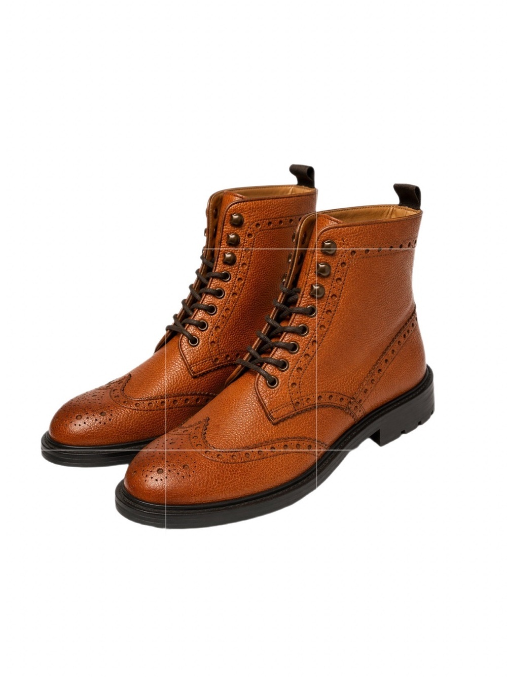 WALK LONDON Tan Leather Brogue Boots UK 9 US 10